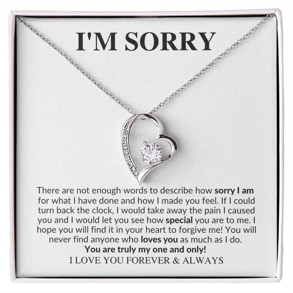 I'm Sorry | You are Truly My One and Only | forever Love Necklace - Gift for Wife, Soulmate, Fiancée, Girlfriend - ALL4THEGIFTOFIT