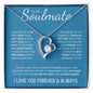 To My Soulmate (Blue Card) | I Love You Forever & Always | Forever Love Necklace - Gift for Wife, Fiance, Girlfriend - ALL4THEGIFTOFIT