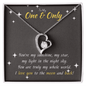 To My One & Only | Love You To The Moon & Back | Forever Love Necklace - Gift for Soulmate, Wife, Fiance, Girlfriend - ALL4THEGIFTOFIT