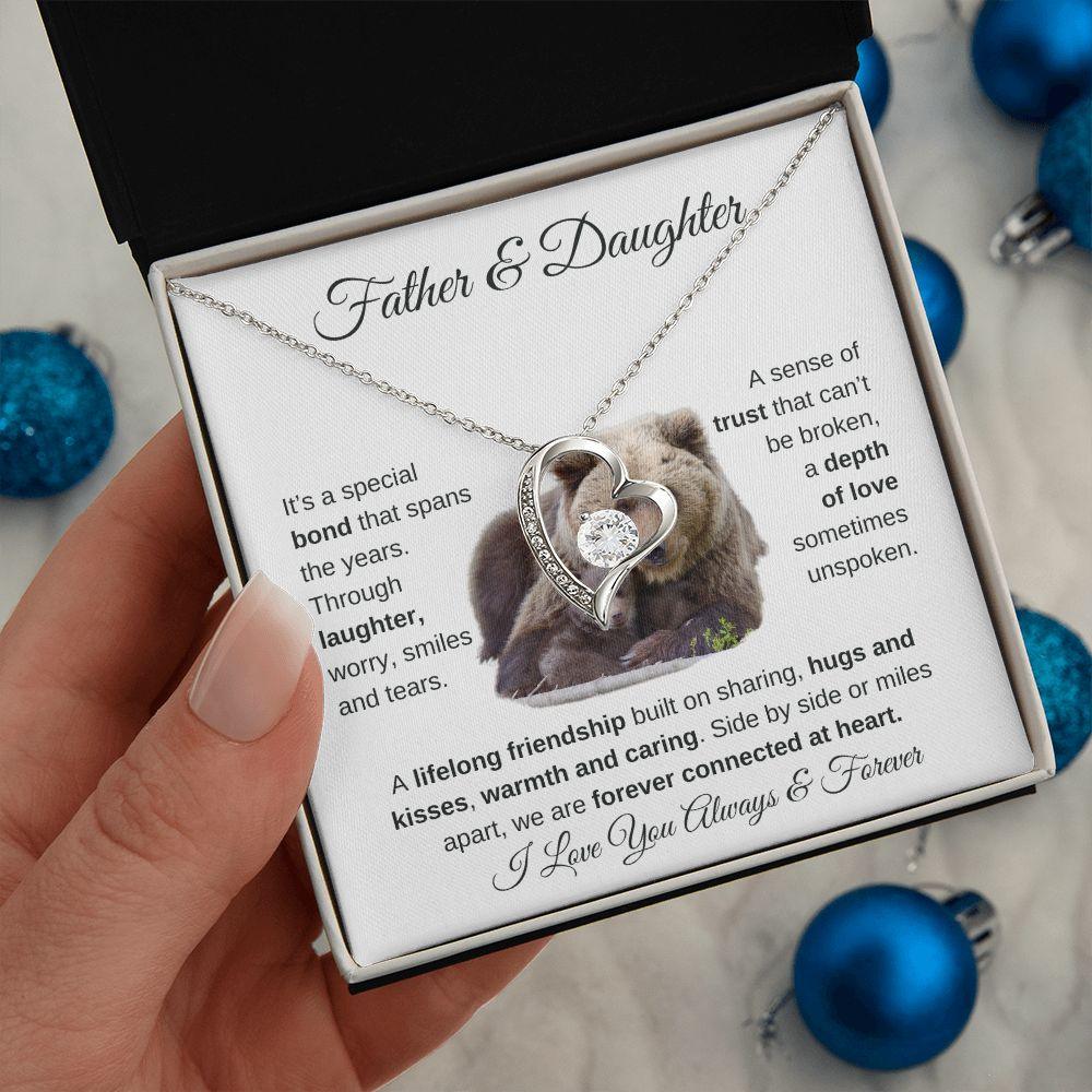 Father & Daughter | Forever Connected At Heart | Forever Love Necklace - ALL4THEGIFTOFIT