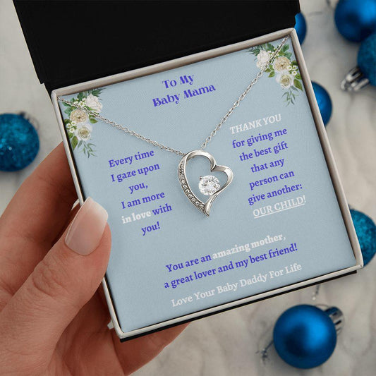 To My Baby Mama | Love Your Baby Daddy | Forever Love Necklace - ALL4THEGIFTOFIT