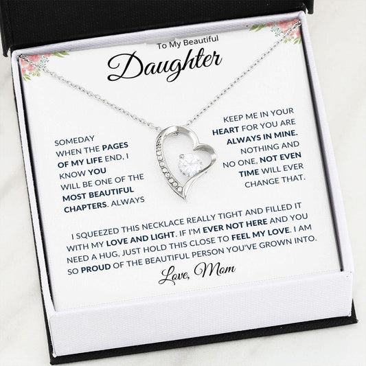 To My Beautiful Daughter | You are Forever in My Heart | Forever Love Necklace - ALL4THEGIFTOFIT