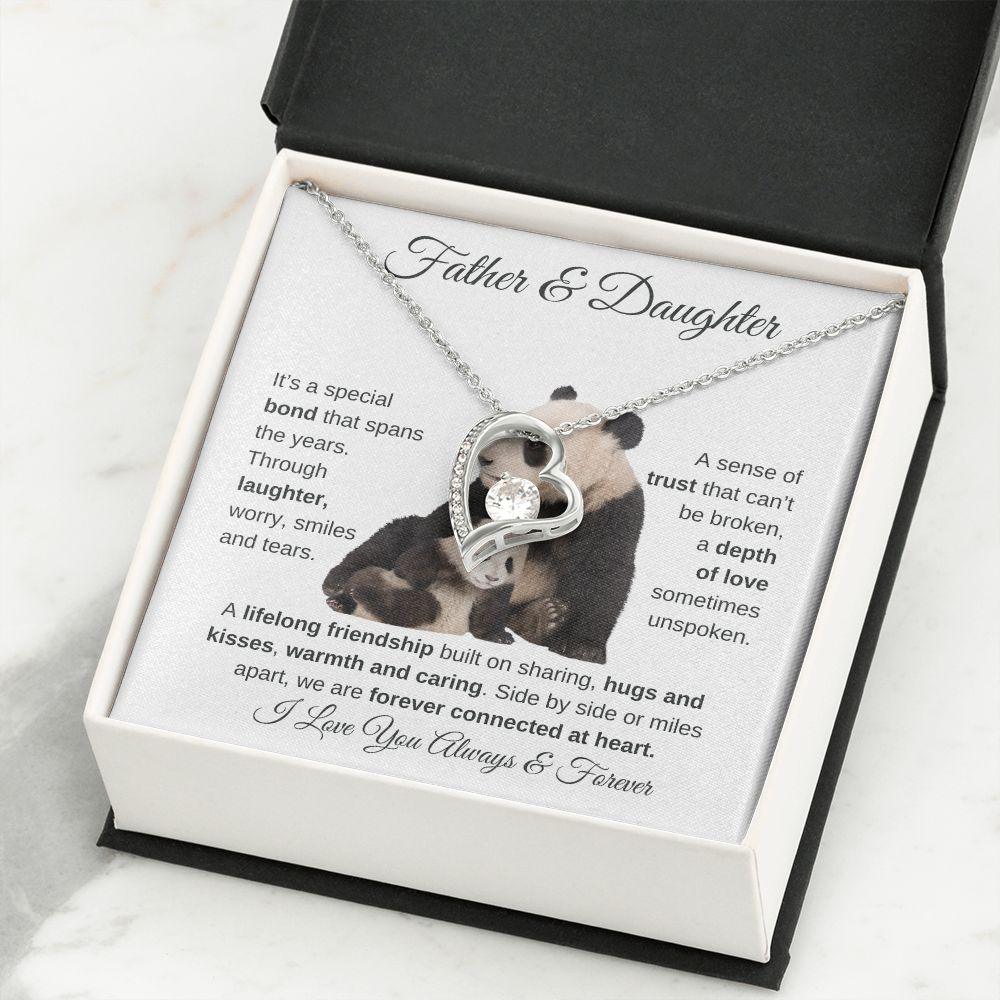 Father & Daughter | Forever Connected At Heart | Forever Love Necklace - ALL4THEGIFTOFIT