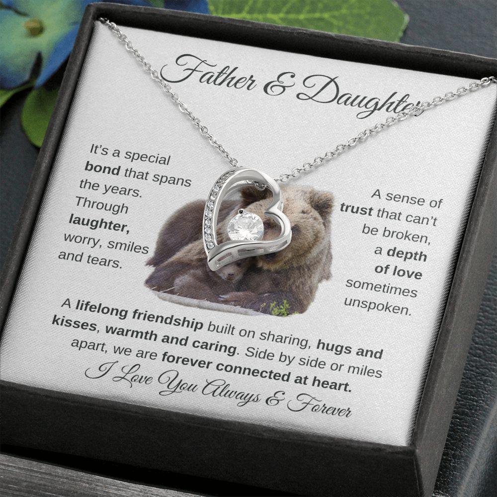Father & Daughter | Forever Connected At Heart | Forever Love Necklace - ALL4THEGIFTOFIT