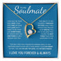 To My Soulmate (Blue Card) | I Love You Forever & Always | Forever Love Necklace - Gift for Wife, Fiance, Girlfriend - ALL4THEGIFTOFIT