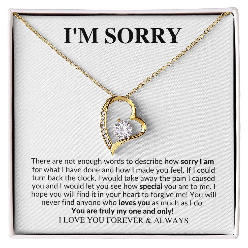 I'm Sorry | You are Truly My One and Only | forever Love Necklace - Gift for Wife, Soulmate, Fiancée, Girlfriend - ALL4THEGIFTOFIT