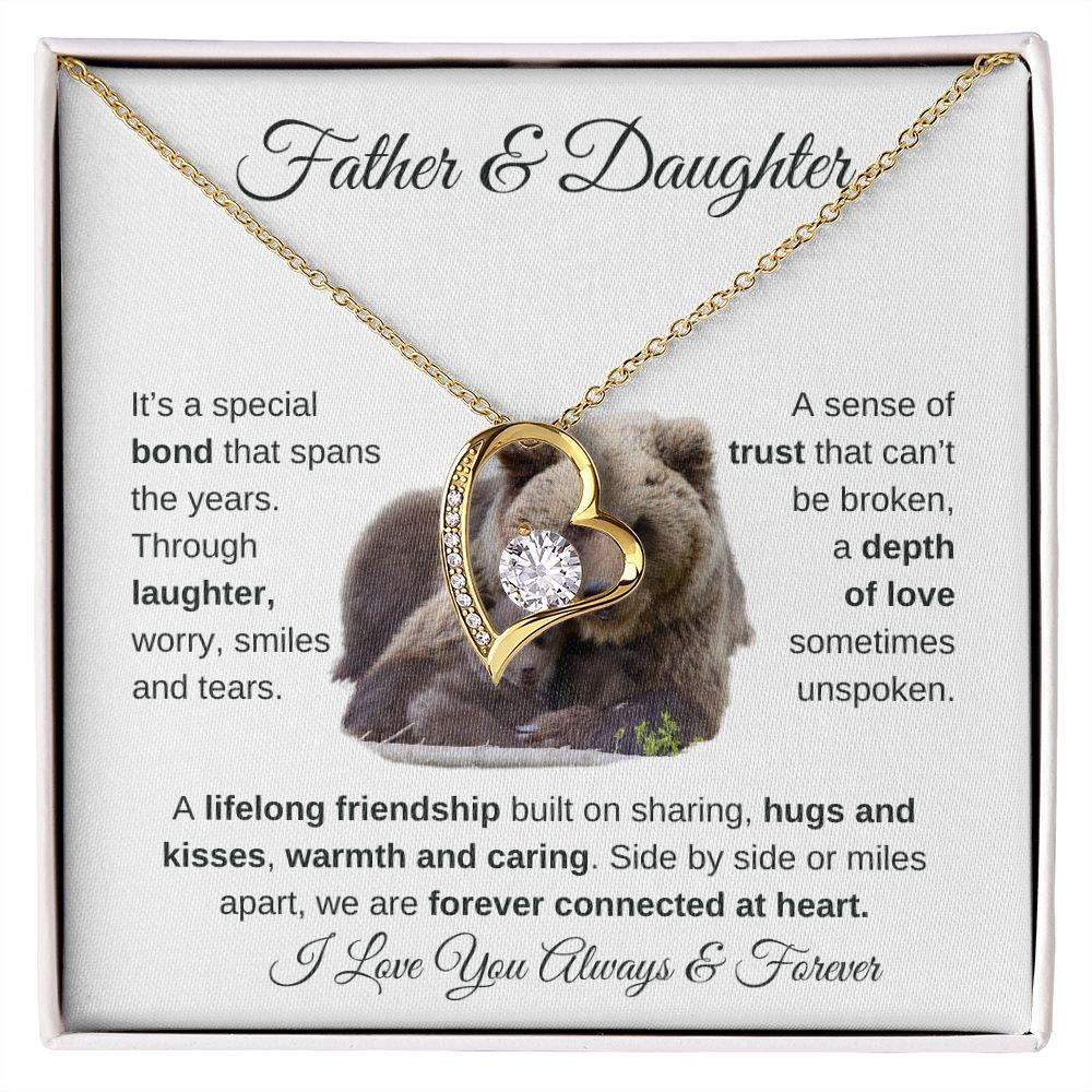 Father & Daughter | Forever Connected At Heart | Forever Love Necklace - ALL4THEGIFTOFIT