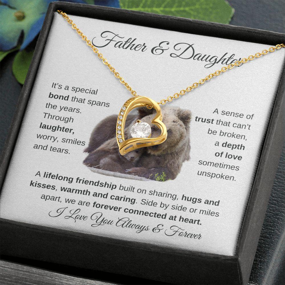 Father & Daughter | Forever Connected At Heart | Forever Love Necklace - ALL4THEGIFTOFIT