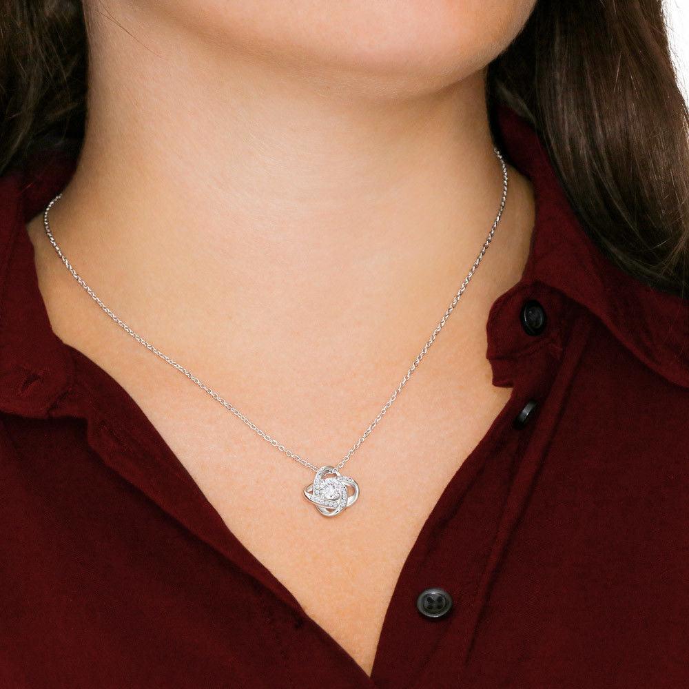 To My Daughter | Proud To Be Your Dad | Love Knot Necklace - ALL4THEGIFTOFIT
