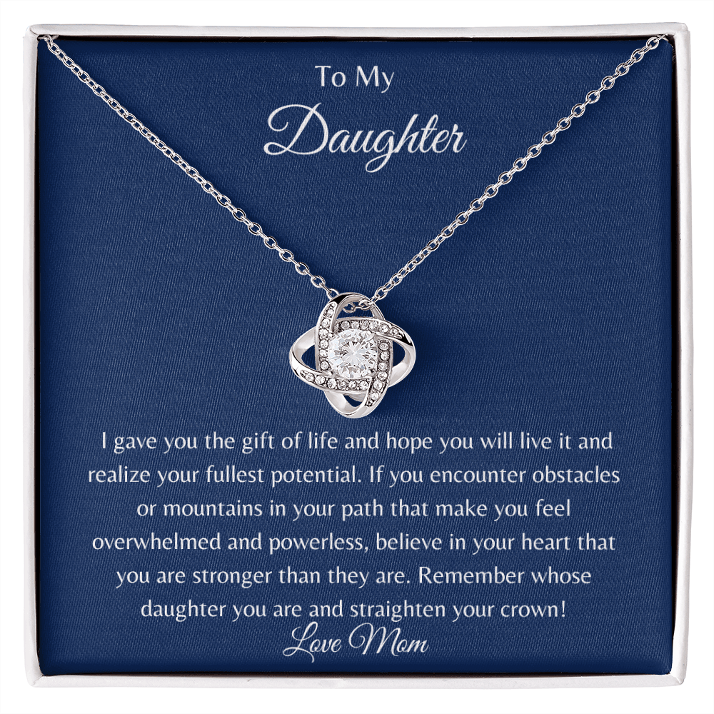 To My Daughter | You are Strong | Love Knot Necklace - ALL4THEGIFTOFIT