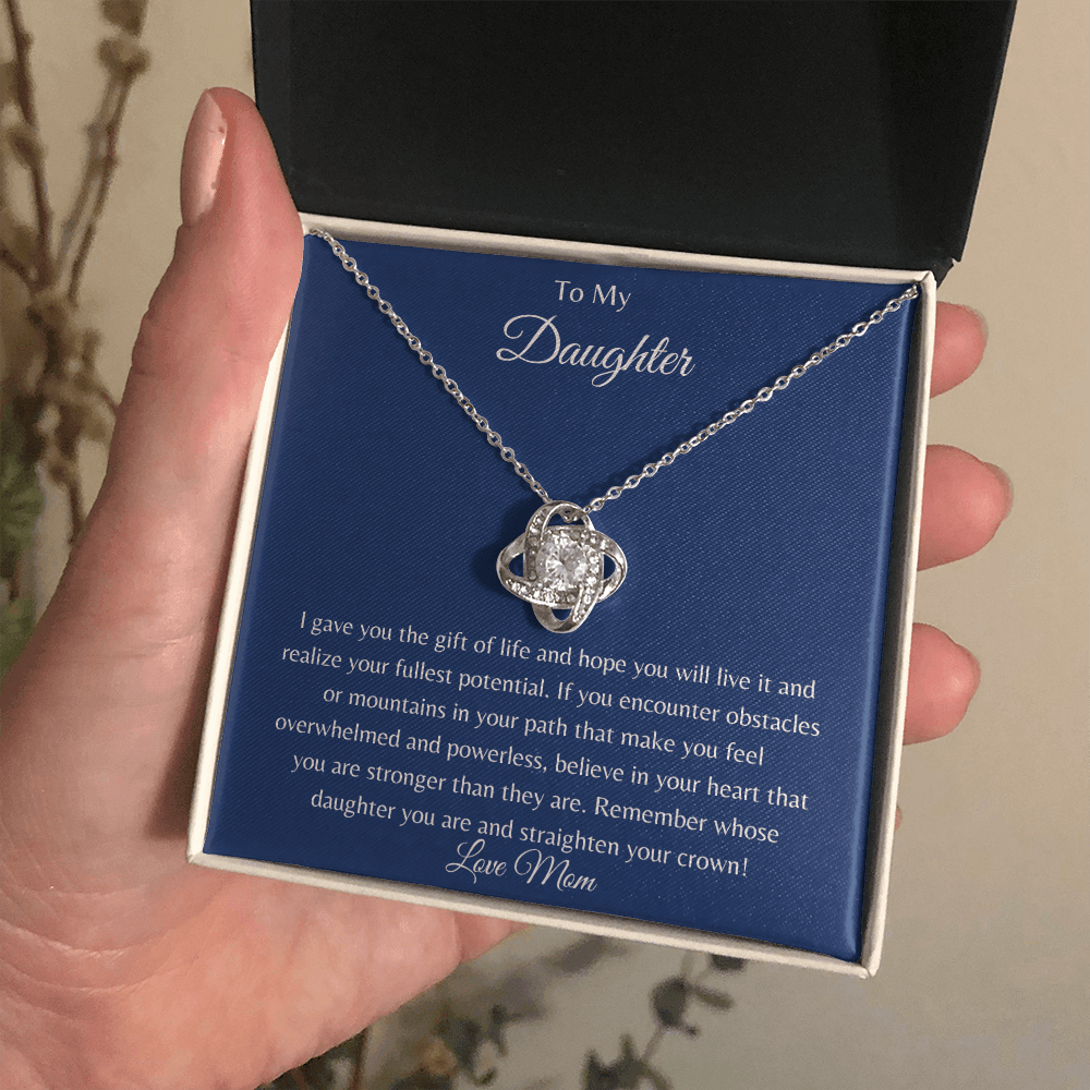 To My Daughter | You are Strong | Love Knot Necklace - ALL4THEGIFTOFIT