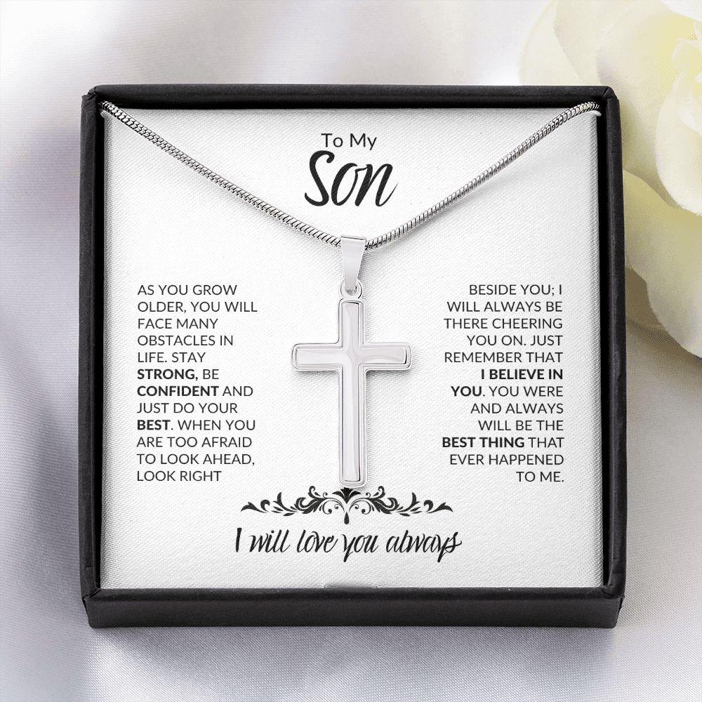 To My Son | I Believe In You | Cross Necklace - ALL4THEGIFTOFIT