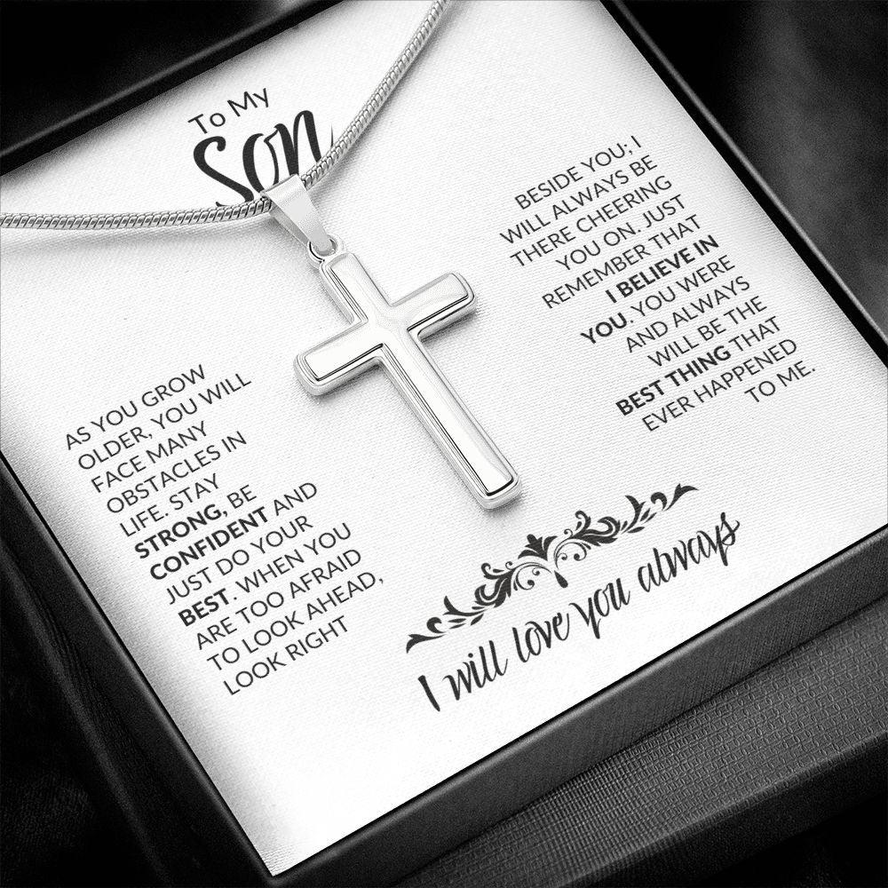To My Son | I Believe In You | Cross Necklace - ALL4THEGIFTOFIT