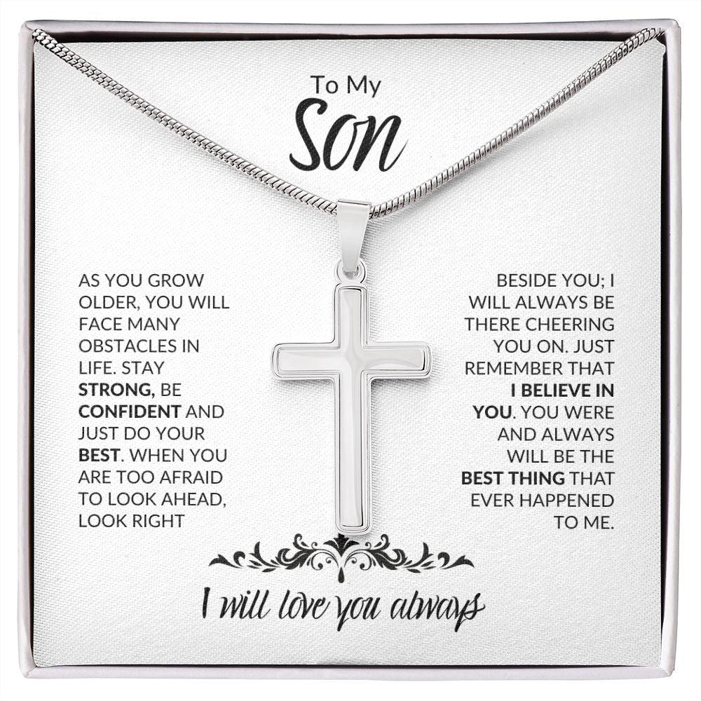 To My Son | I Believe In You | Cross Necklace - ALL4THEGIFTOFIT