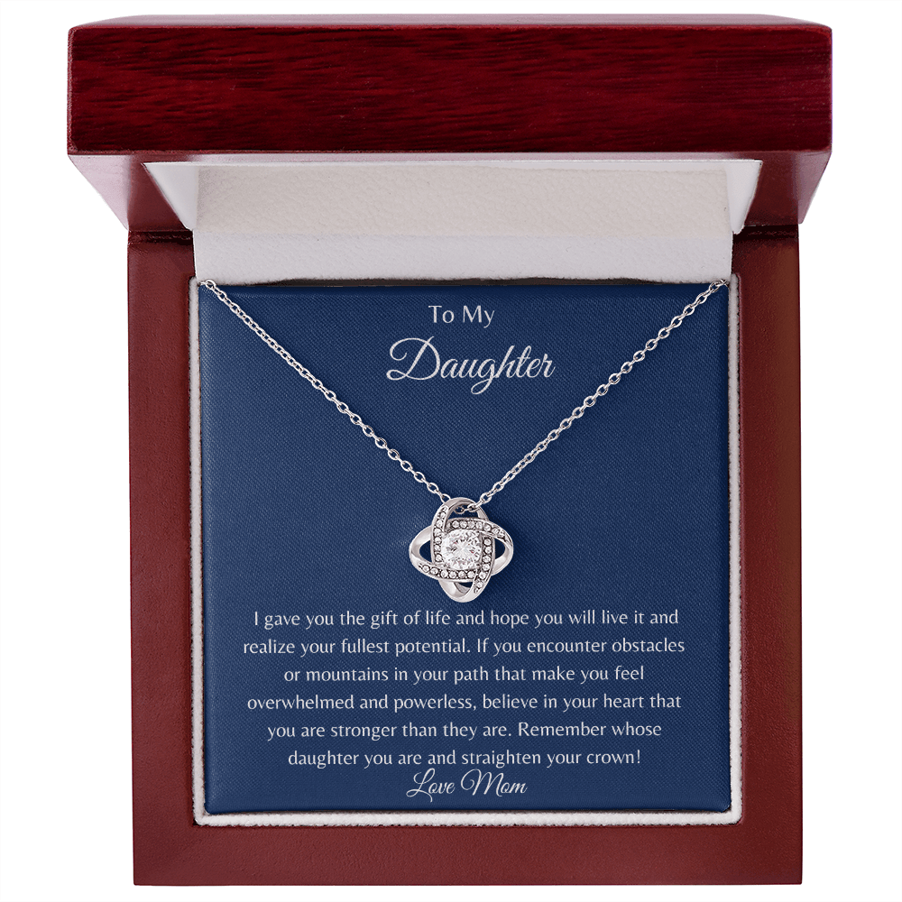 To My Daughter | You are Strong | Love Knot Necklace - ALL4THEGIFTOFIT