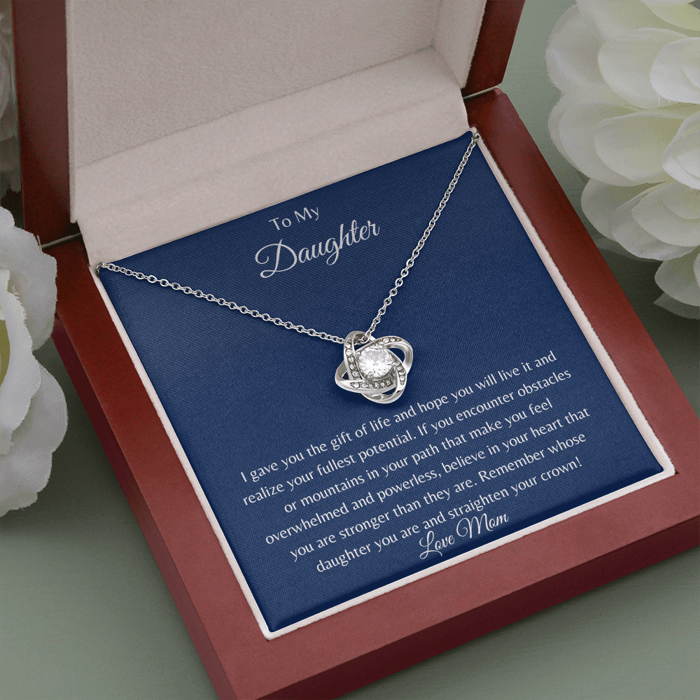 To My Daughter | You are Strong | Love Knot Necklace - ALL4THEGIFTOFIT
