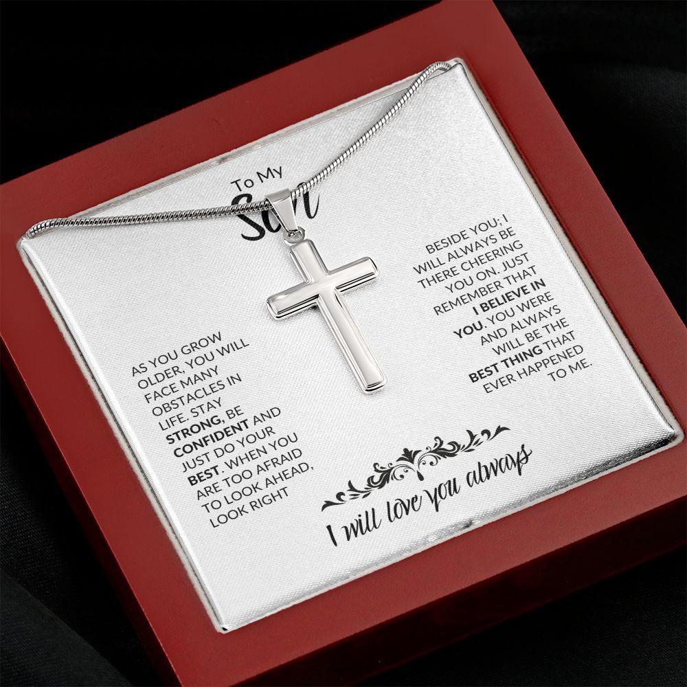To My Son | I Believe In You | Cross Necklace - ALL4THEGIFTOFIT