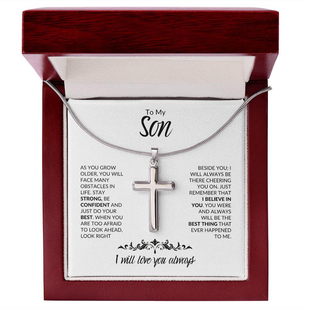 To My Son | I Believe In You | Cross Necklace - ALL4THEGIFTOFIT