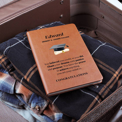 Personalized "You Believed" Graduation Graphic Leather Journal