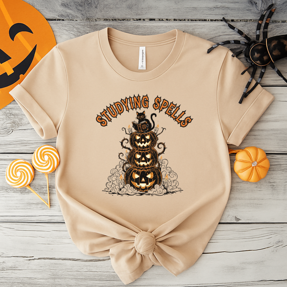 Studying Spells Pumpkin Stack Shirt