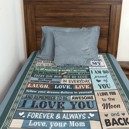 (TOP SELLER 🔥)Personalized Son Blanket | Love, Mom