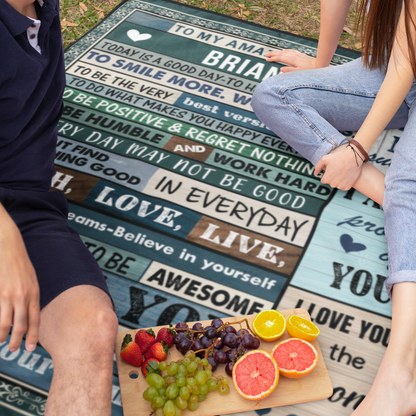 (TOP SELLER 🔥)Personalized Son Blanket | Love, Mom