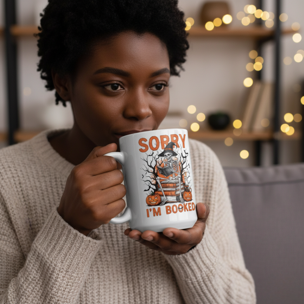 Sorry I'm Booked Halloween Mug