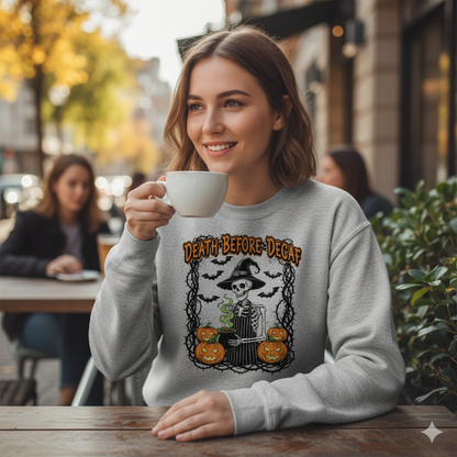 Death Before Decaf Skeleton Barista Shirt