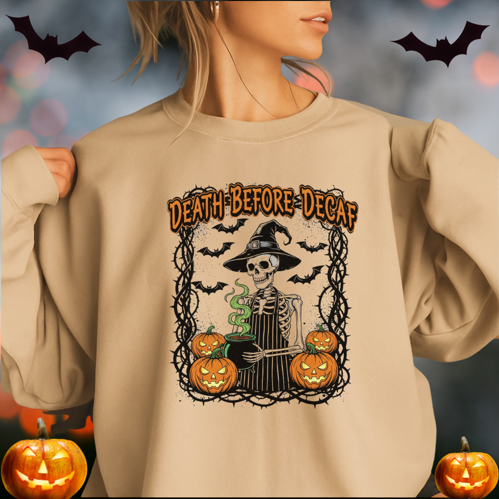 Death Before Decaf Skeleton Barista Shirt