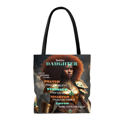 BadAss Daughter, Always Remember... Tote Bag (AOP) - ALL4THEGIFTOFIT