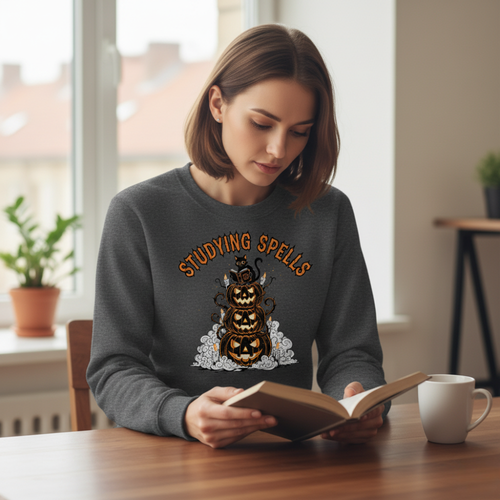 Studying Spells Pumpkin Stack Shirt