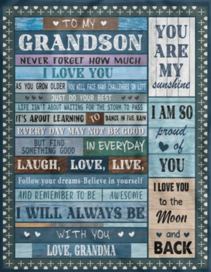 To My Grandson Blanket | Love Grandma