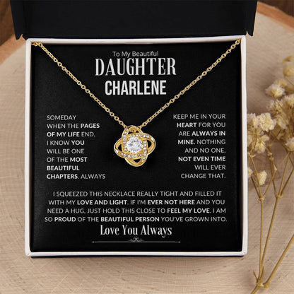 Personalized To My Beautiful Daughter (BC)....Love Knot Necklace