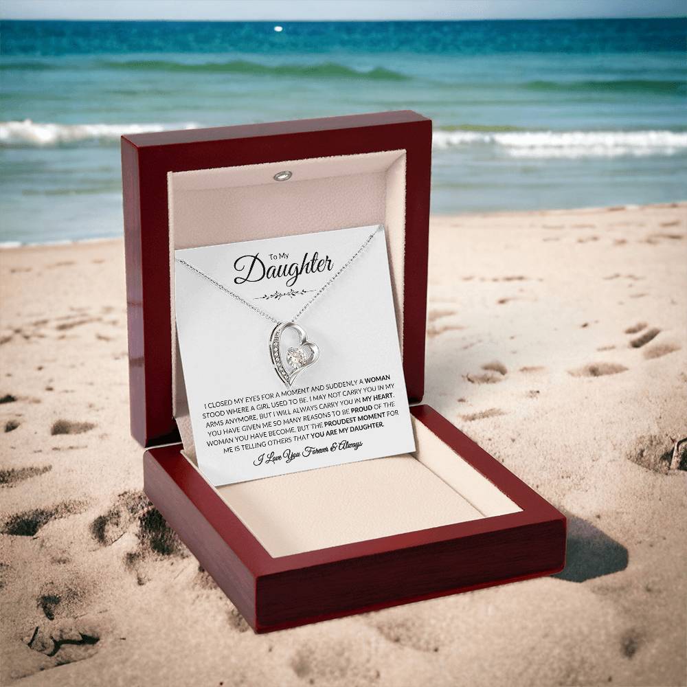(TOP SELLER 🔥)To My Daughter | I Closed My Eyes | Forever Love Necklace