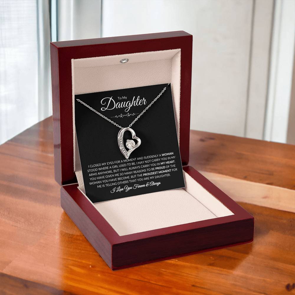 (TOP SELLER 🔥)To My Daughter | I Closed My Eyes - Black Card | Forever Love Necklace