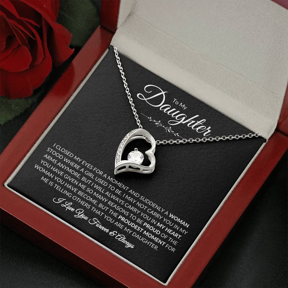 (TOP SELLER 🔥)To My Daughter | I Closed My Eyes - Black Card | Forever Love Necklace