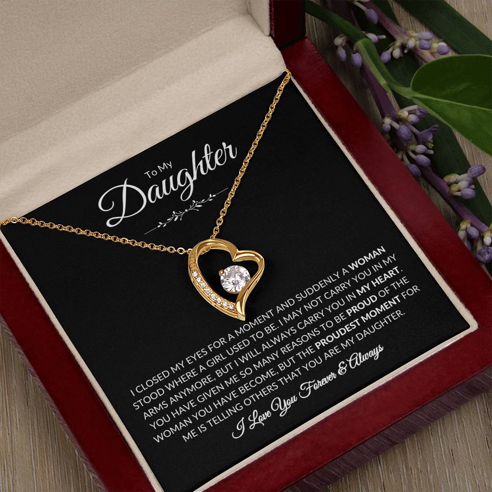 (TOP SELLER 🔥)To My Daughter | I Closed My Eyes - Black Card | Forever Love Necklace
