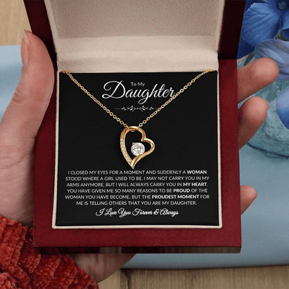 (TOP SELLER 🔥)To My Daughter | I Closed My Eyes - Black Card | Forever Love Necklace