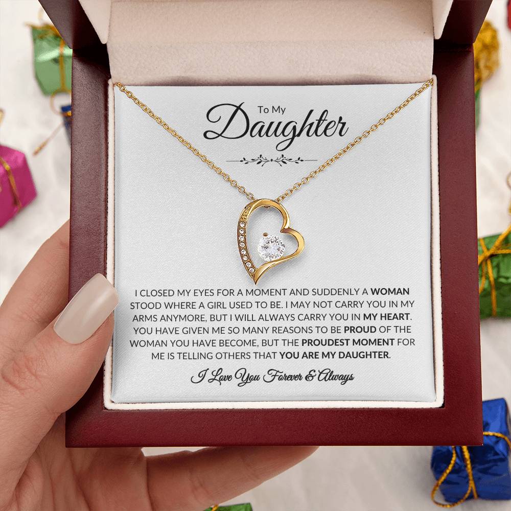 (TOP SELLER 🔥)To My Daughter | I Closed My Eyes | Forever Love Necklace