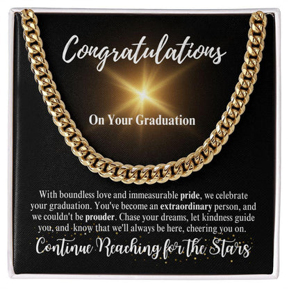 Congratulations | Continue Reaching for the Stars | Cuban Link Chain - ALL4THEGIFTOFIT
