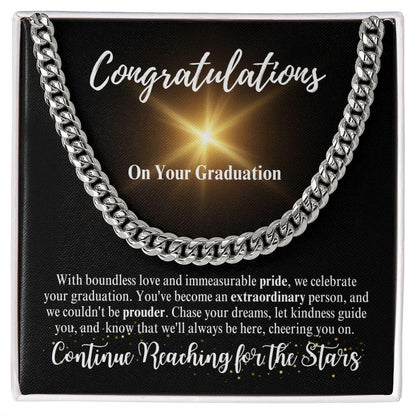 Congratulations | Continue Reaching for the Stars | Cuban Link Chain - ALL4THEGIFTOFIT