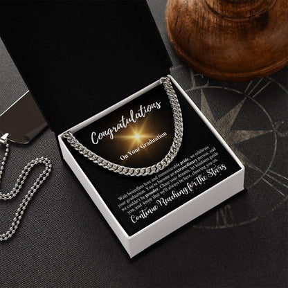 Congratulations | Continue Reaching for the Stars | Cuban Link Chain - ALL4THEGIFTOFIT