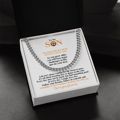 To My Son | Believe In Yourself | Cuban Link Chain | Gift for Birthday, Holidays or Just Because - ALL4THEGIFTOFIT