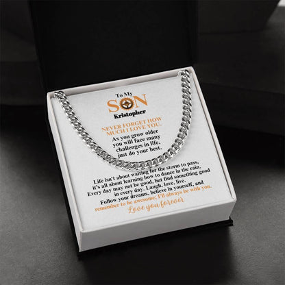 To My Son | Believe In Yourself | Cuban Link Chain | Gift for Birthday, Holidays or Just Because - ALL4THEGIFTOFIT