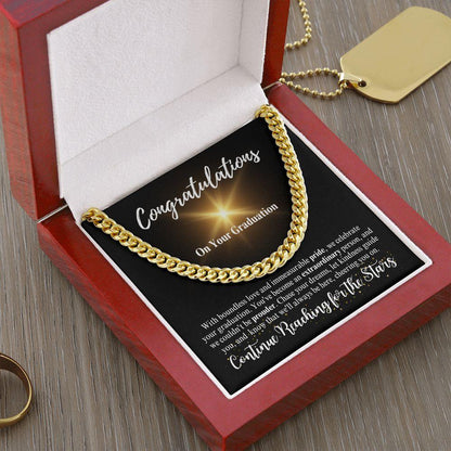 Congratulations | Continue Reaching for the Stars | Cuban Link Chain - ALL4THEGIFTOFIT