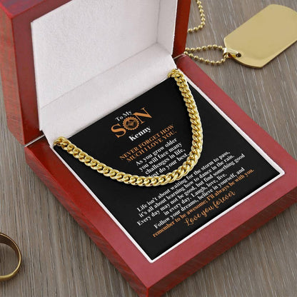 To My Son | Believe In Yourself | Black Card | Cuban Link Chain | Gift for Birthday, Holidays or Just Because - ALL4THEGIFTOFIT