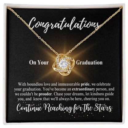 Congratulations | Continue Reaching for the Stars | Love Knot Necklace - ALL4THEGIFTOFIT