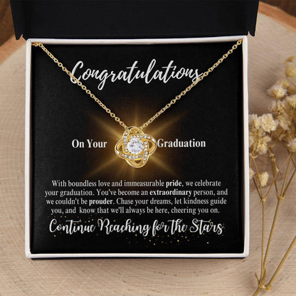 Congratulations | Continue Reaching for the Stars | Love Knot Necklace - ALL4THEGIFTOFIT