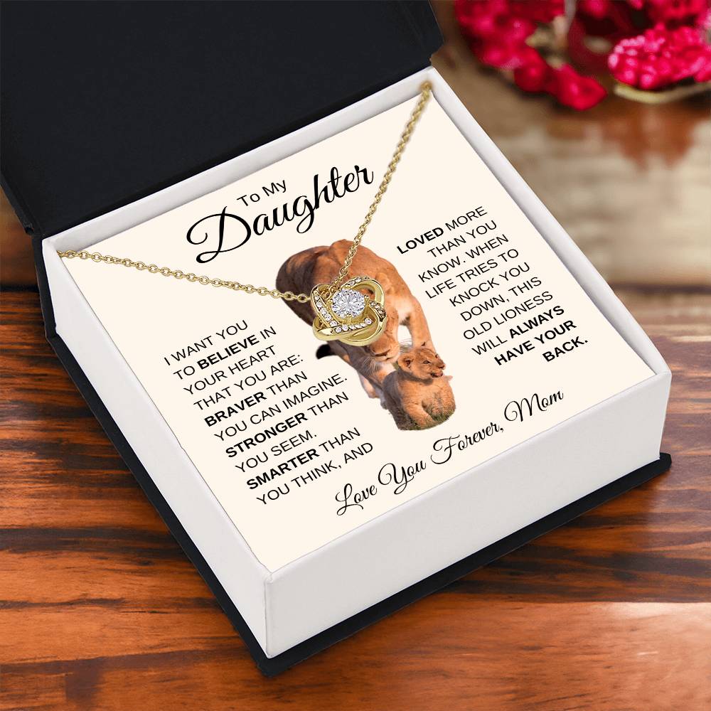 To My Daughter - I Will Always Have Your Back | Love Knot Necklace