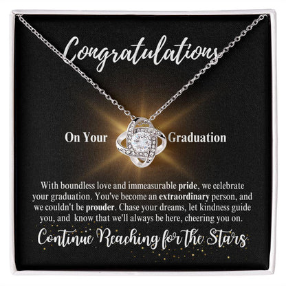 Congratulations | Continue Reaching for the Stars | Love Knot Necklace - ALL4THEGIFTOFIT